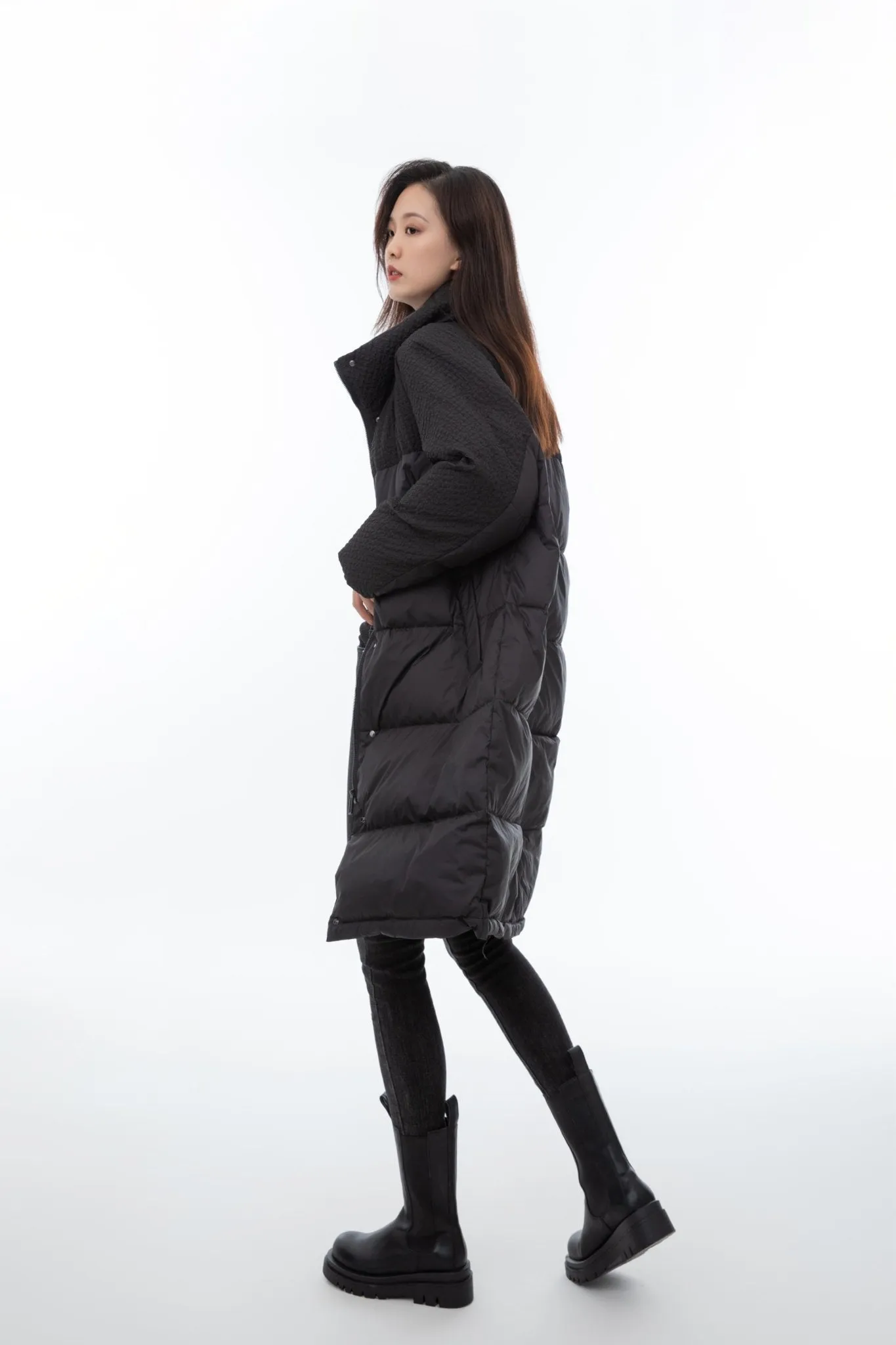 Obsidian Black Oversized Down Jacket
