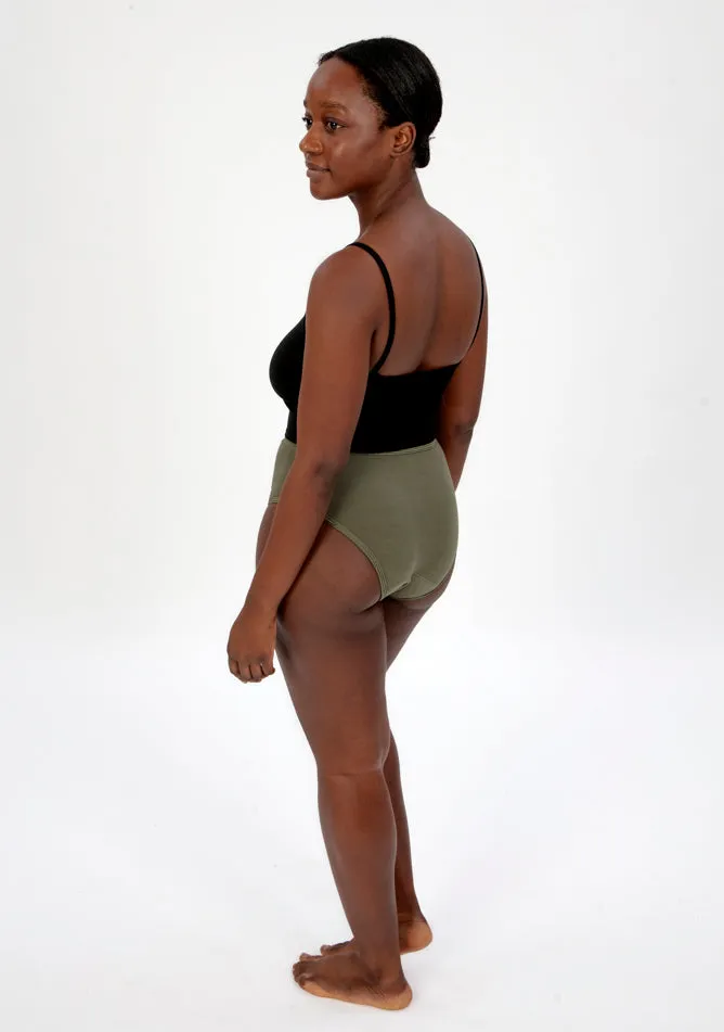 Olive High Waisted Period Pant - Super Heavy Absorbency