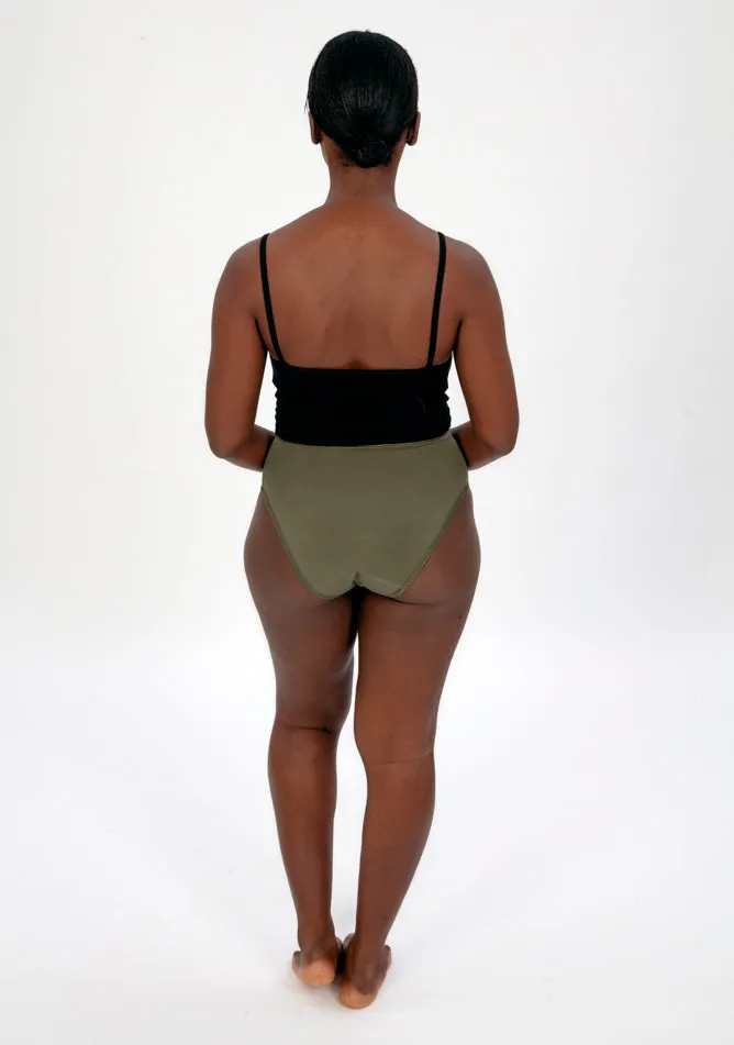 Olive High Waisted Period Pant - Super Heavy Absorbency