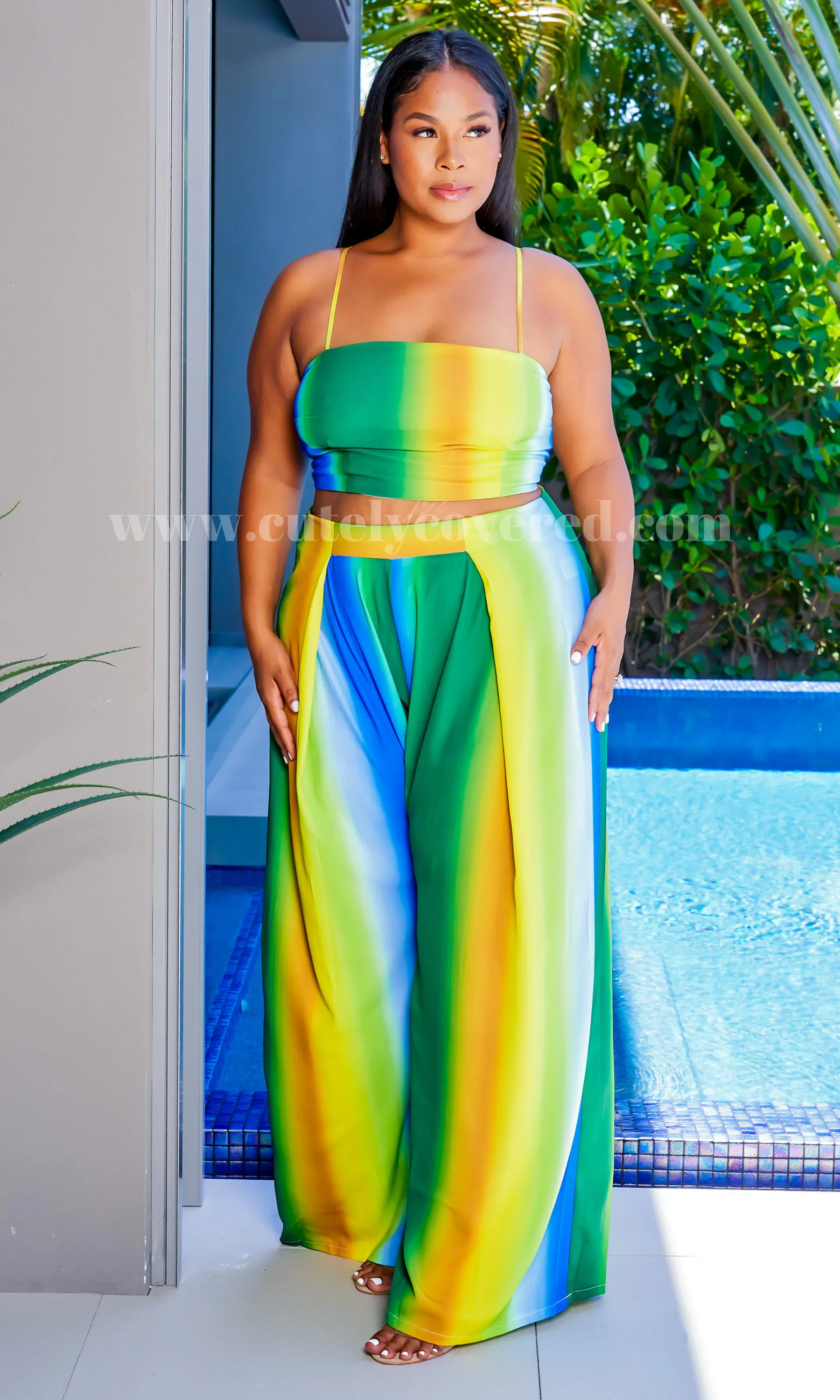 Ombre' for Summer | Resort Wide Leg Pant Set-Final Sale