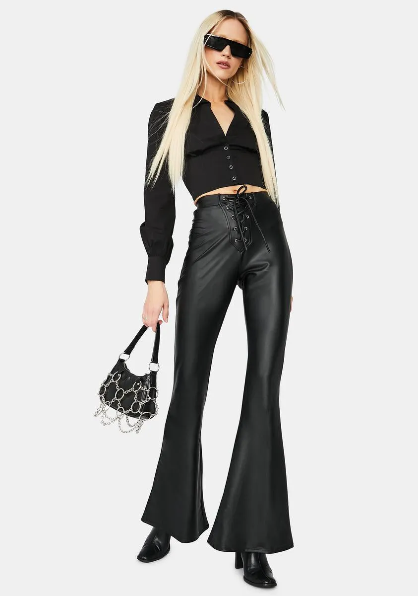 On The Rise Vegan Leather Flare Pants