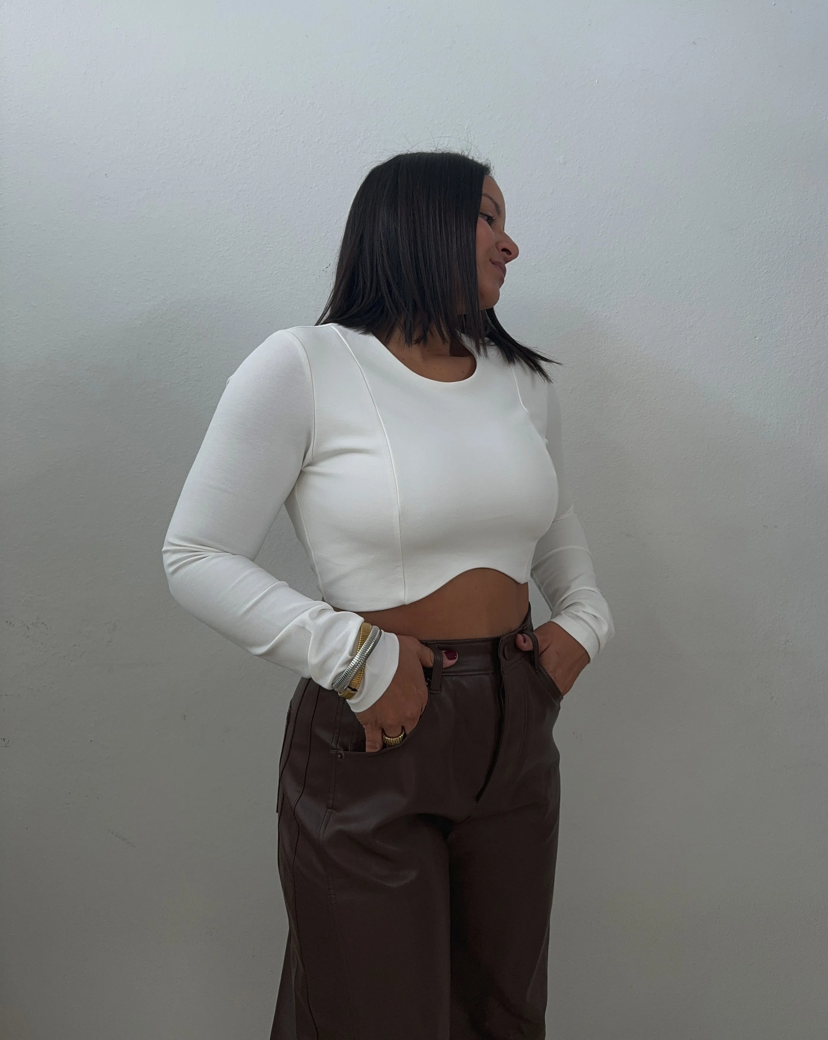 Open Back White Top