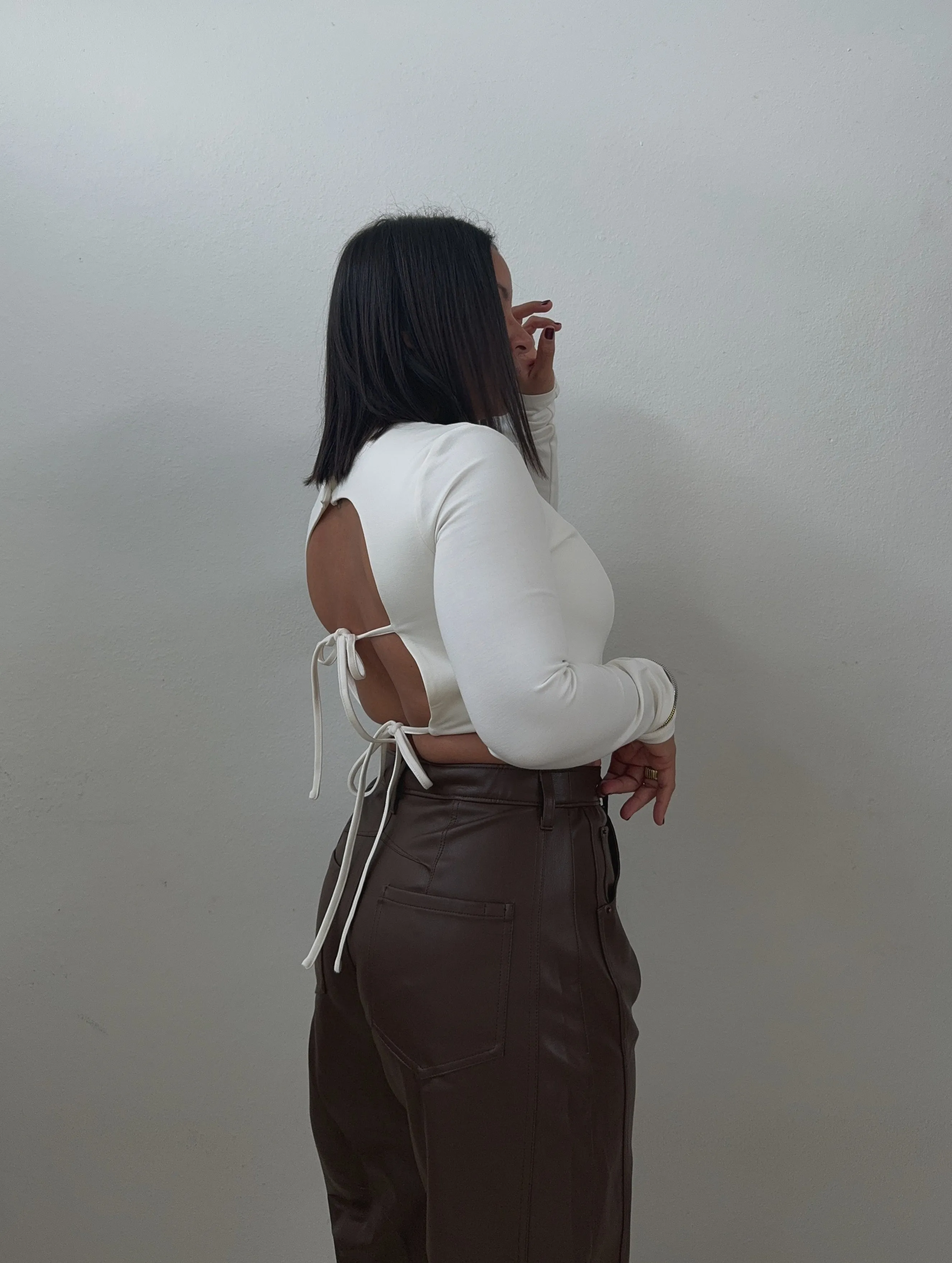 Open Back White Top