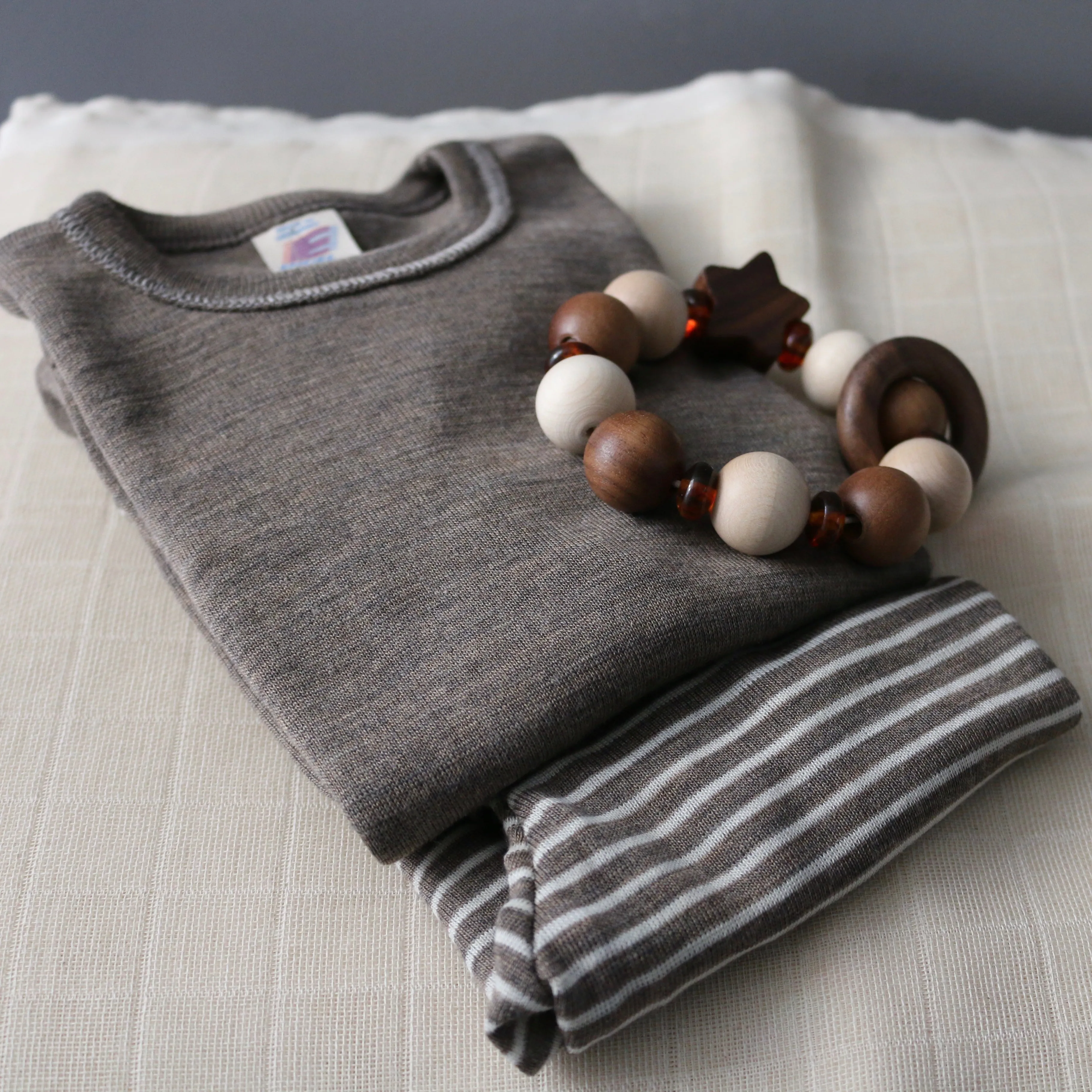 Organic Wool & Silk Top - Walnut - 1-14y