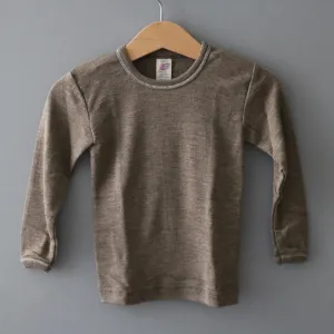 Organic Wool & Silk Top - Walnut - 1-14y
