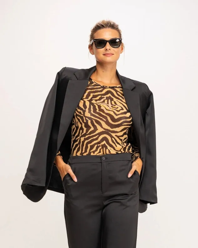 Oversized Satin Blazer Jacket