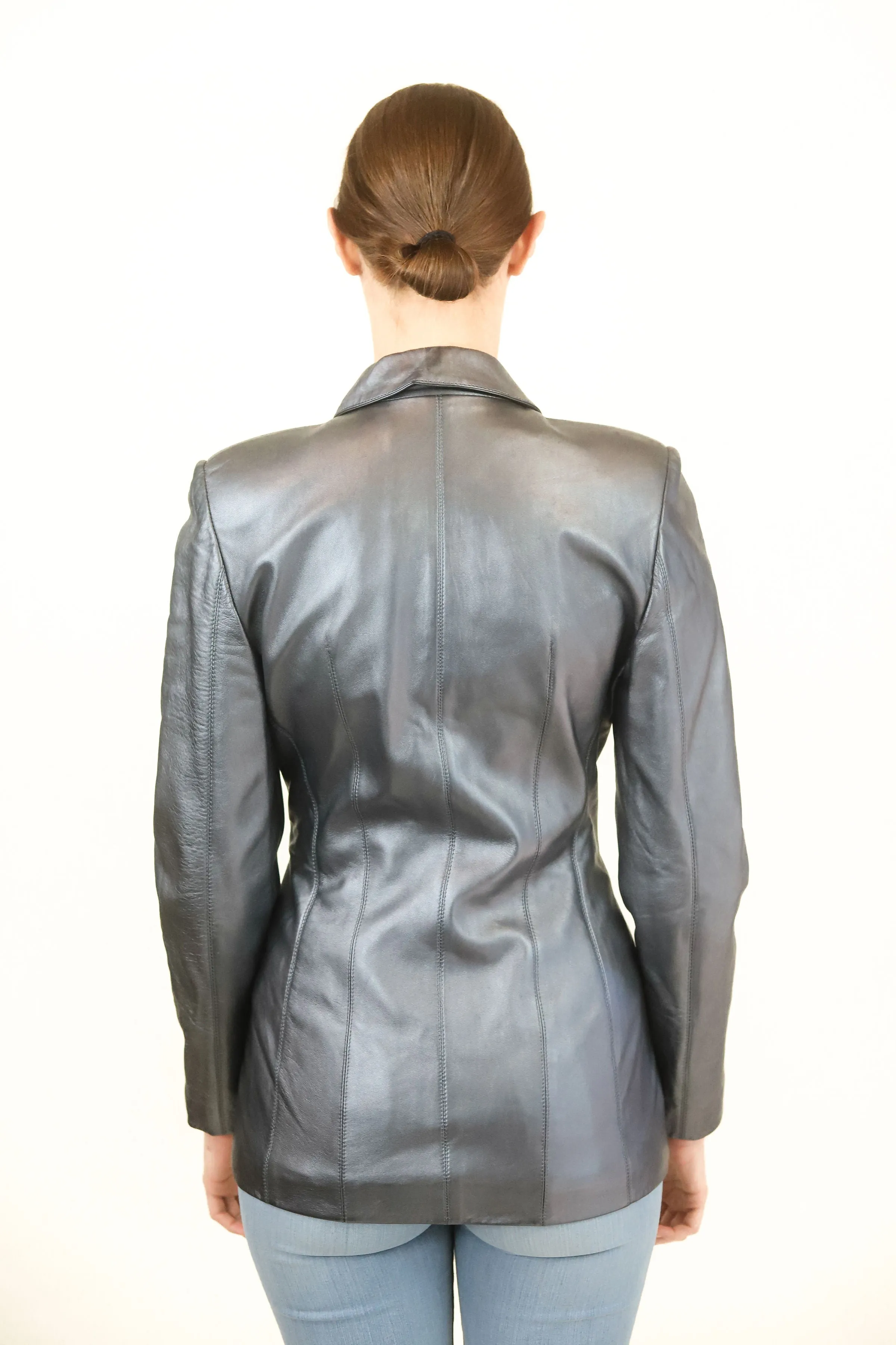 Ozbek Charcoal Grey Metallic Blazer