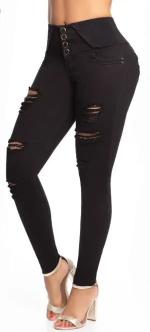 Pamela Push Up Jeans - High Waisted - Black