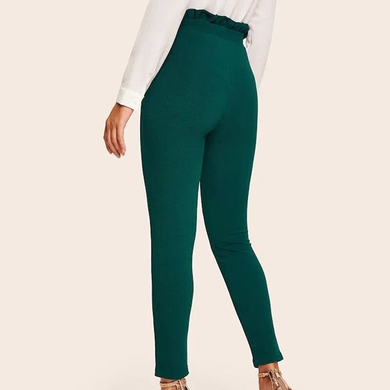 Paperbag Bow Belted High Waist Pants