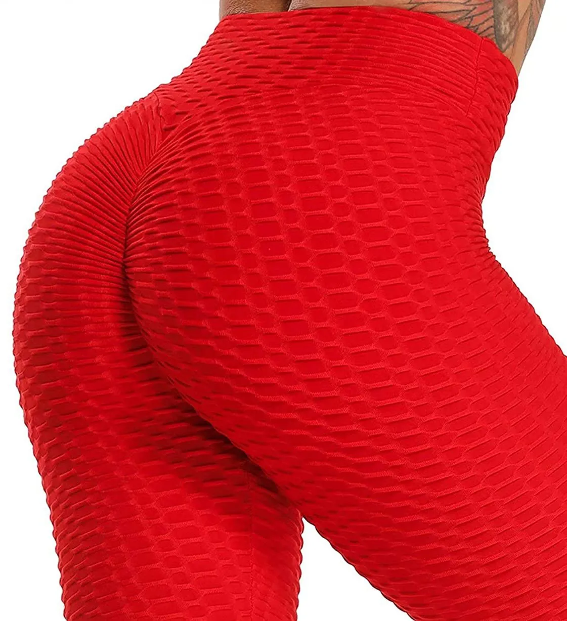 Peach Hip-Flattering High Waist Bubble Yoga Pants Slim Look Sporty Leggings Women Activewear