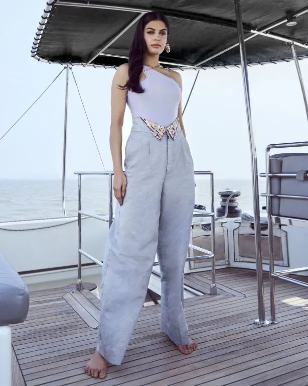 Pearl Bodysuit Pleated Pants