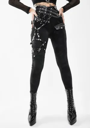 Pentagram Leg Harness Skinny Pants