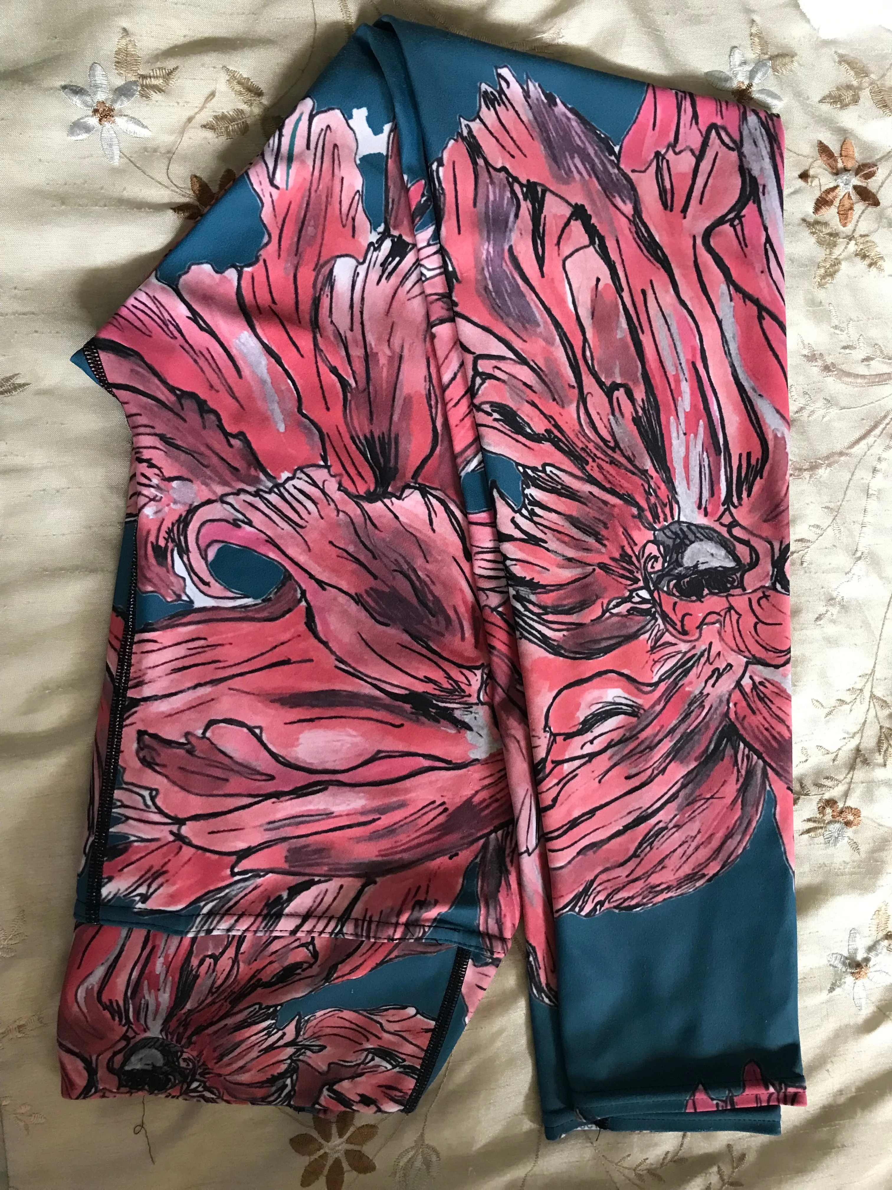 Peonies High Waist Pocket Leggings