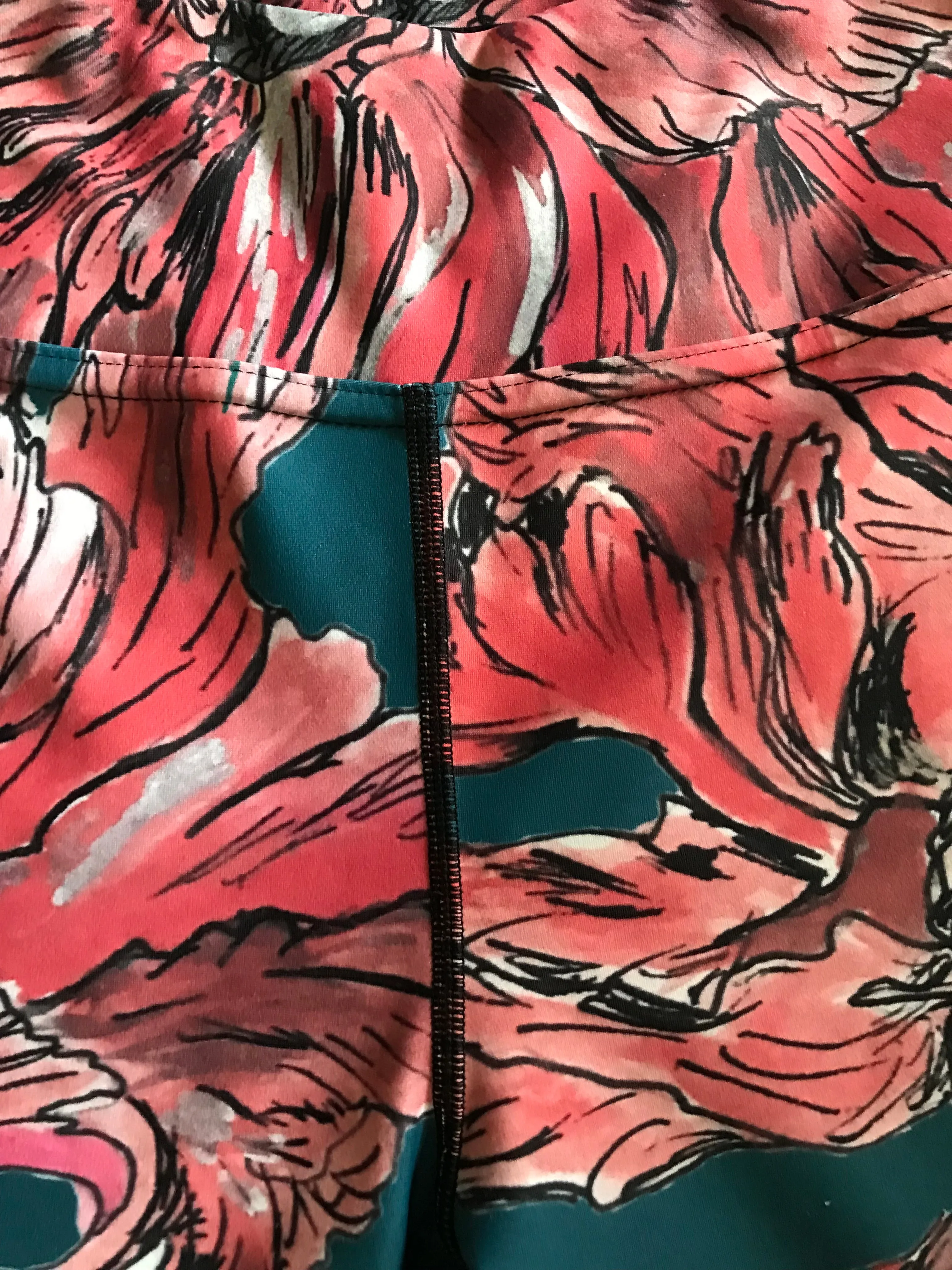 Peonies High Waist Pocket Leggings