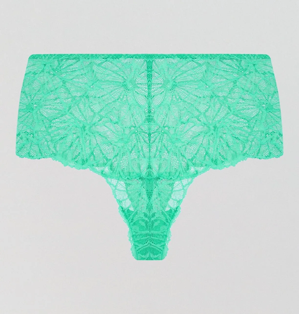 Peppermint lace & rose high waist tanga