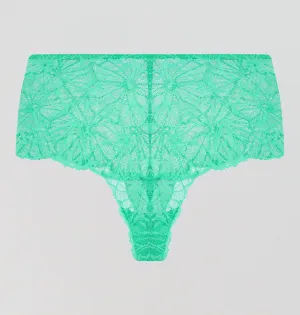 Peppermint lace & rose high waist tanga