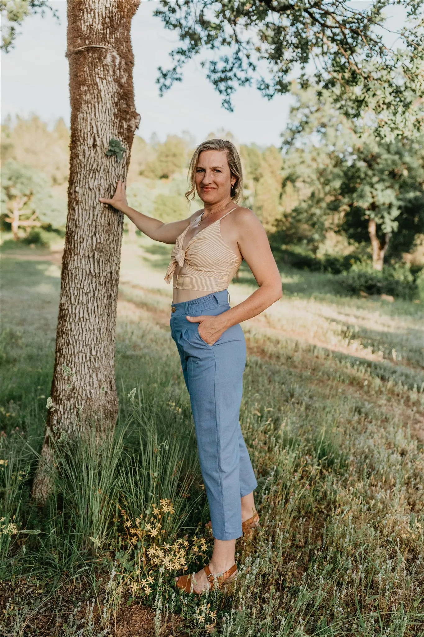 Perfect Pant in Baby Blue Linen