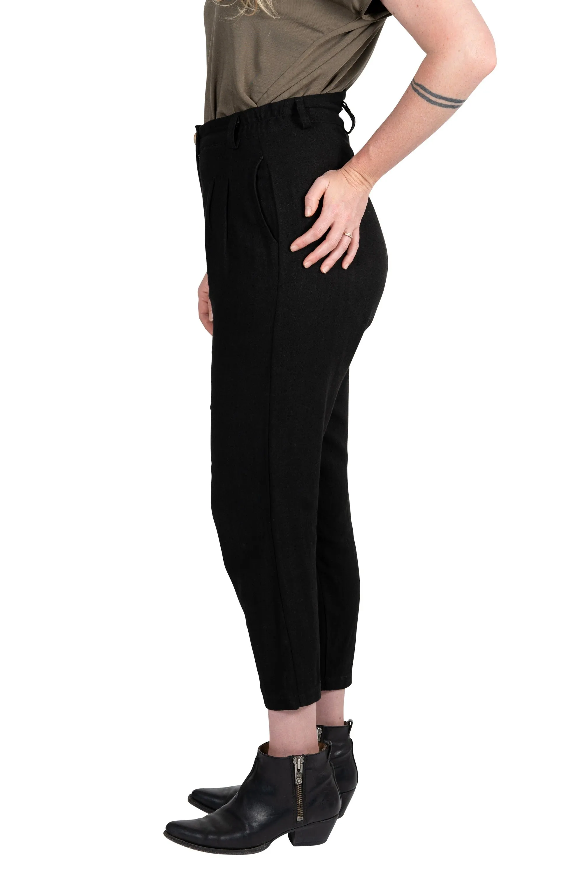 Perfect Pant in Black Linen