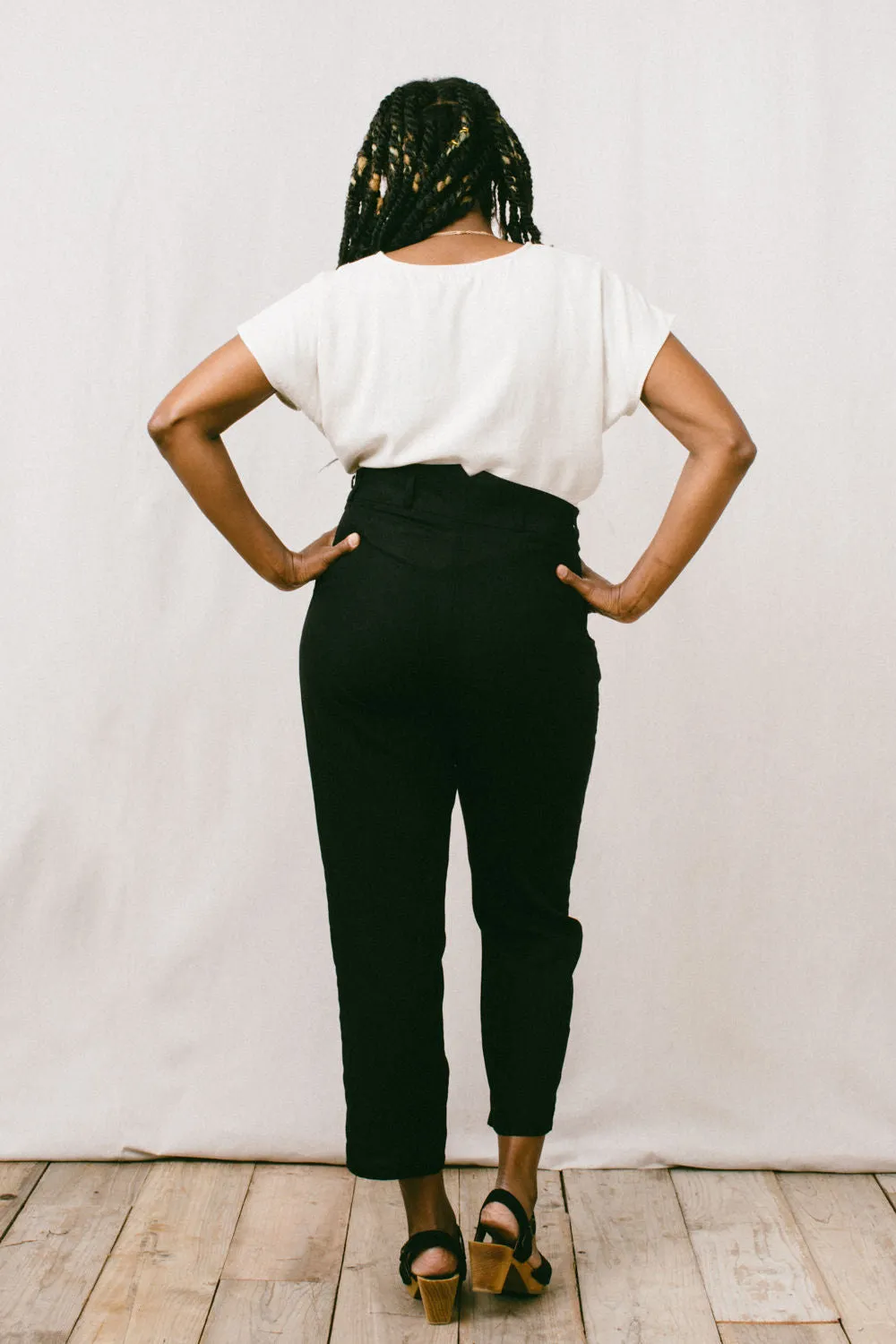 Perfect Pant in Black Linen