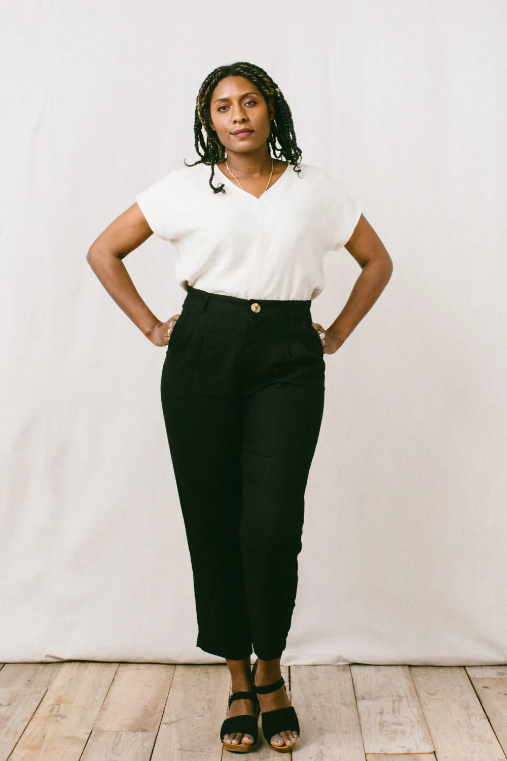 Perfect Pant in Black Linen