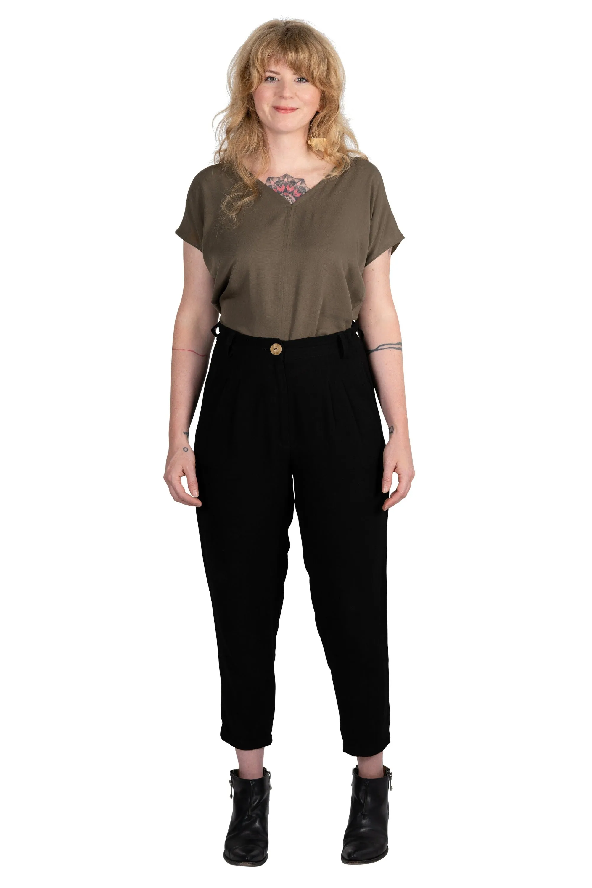 Perfect Pant in Black Linen