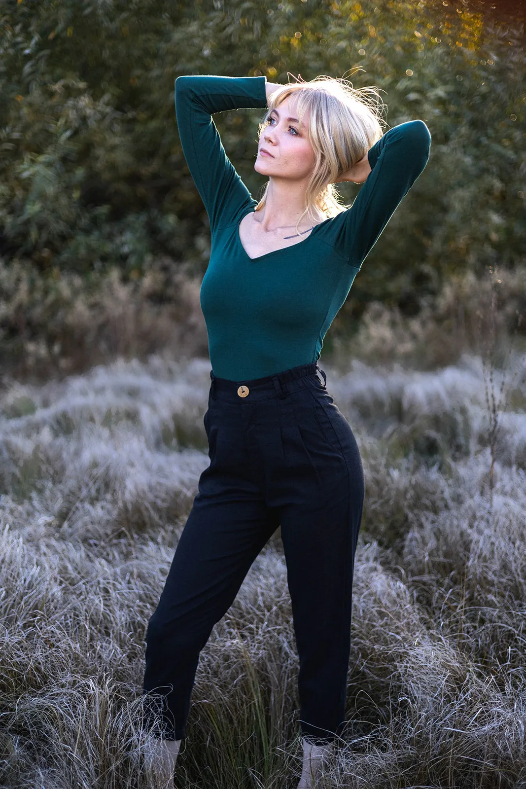 Perfect Pant in Black Linen