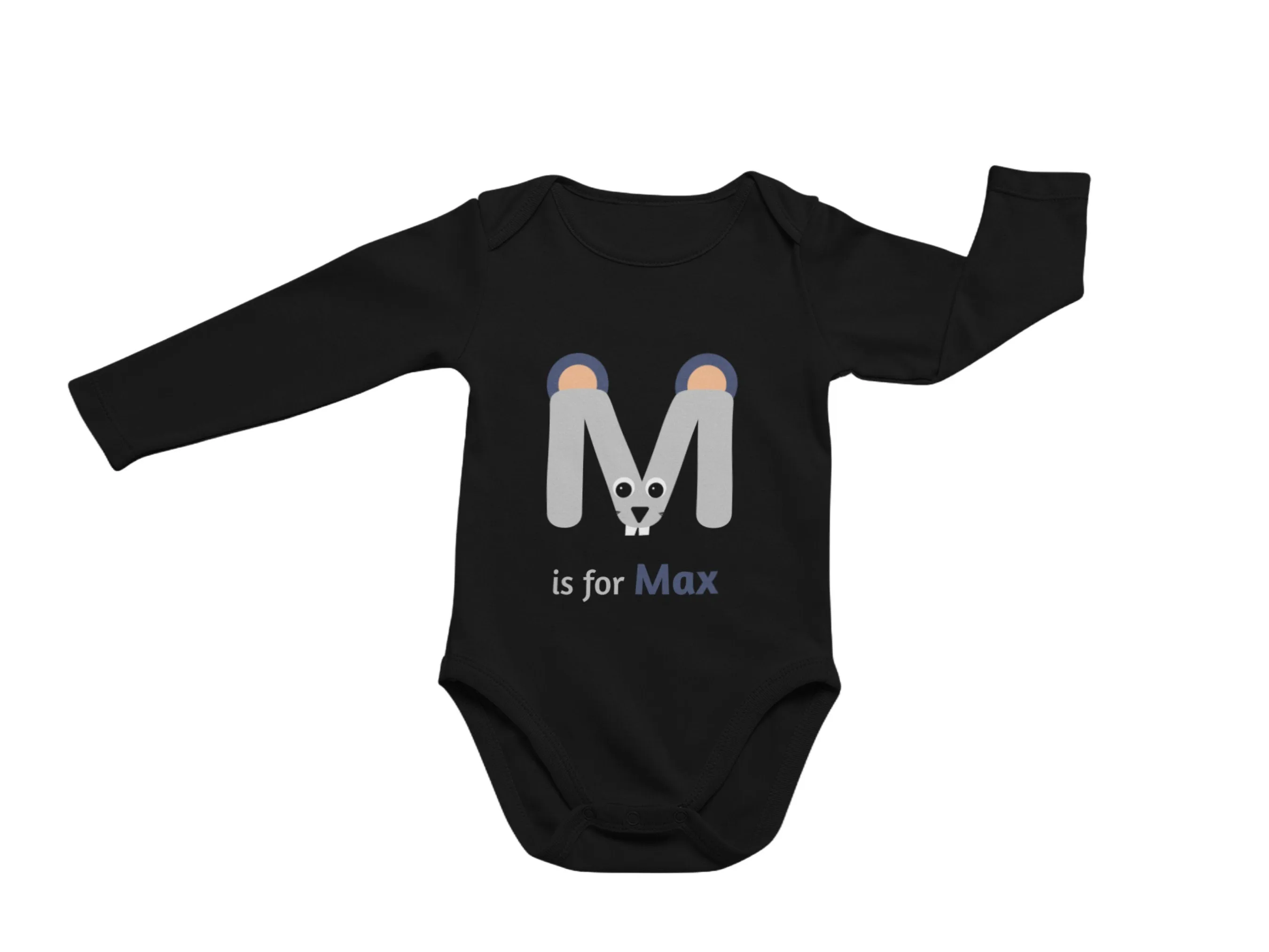 Personalized Kids Tshirt Gift For Toddler Girls with Initials M On Shirt