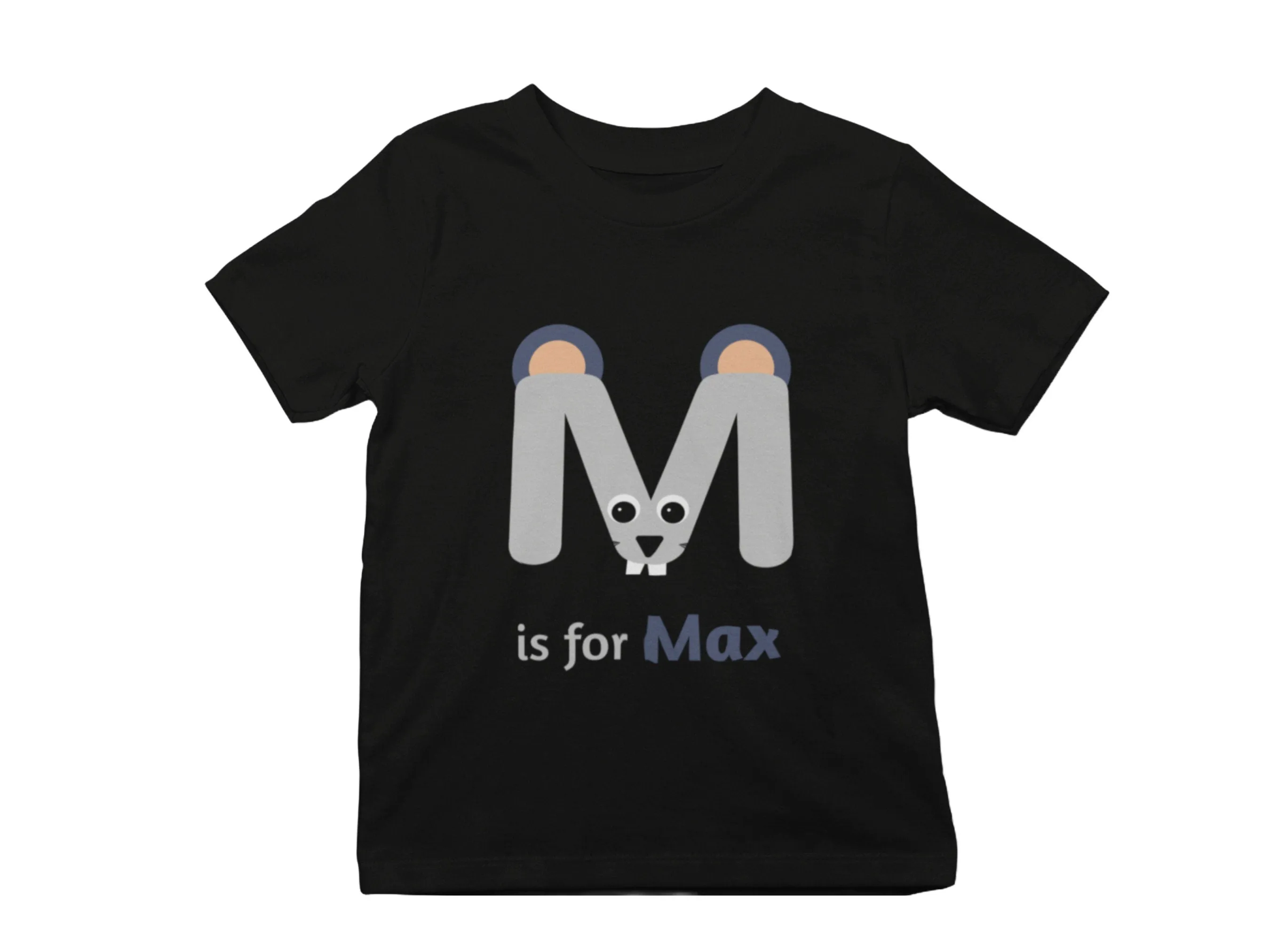 Personalized Kids Tshirt Gift For Toddler Girls with Initials M On Shirt