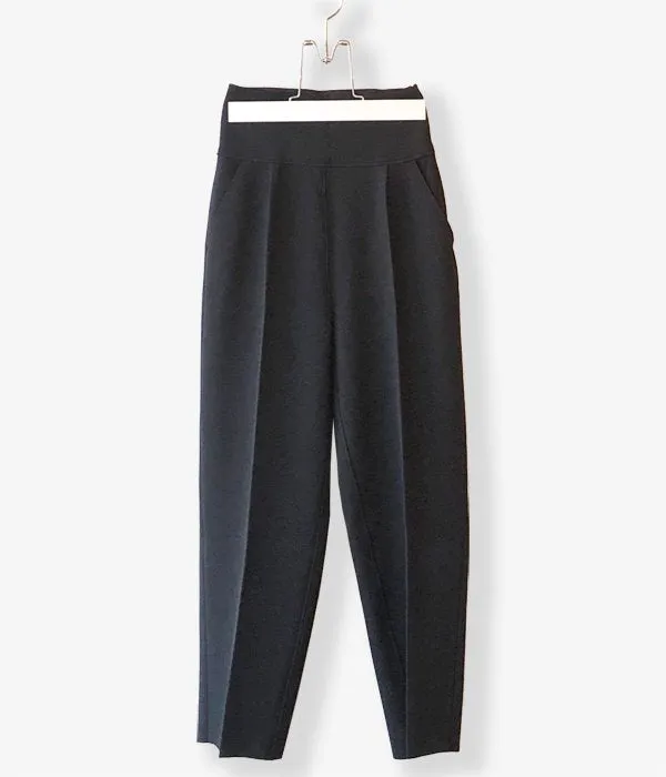 PHEENY/AMUNZEN HIGH WAIST TAPERED PANTS(BLACK)(1)