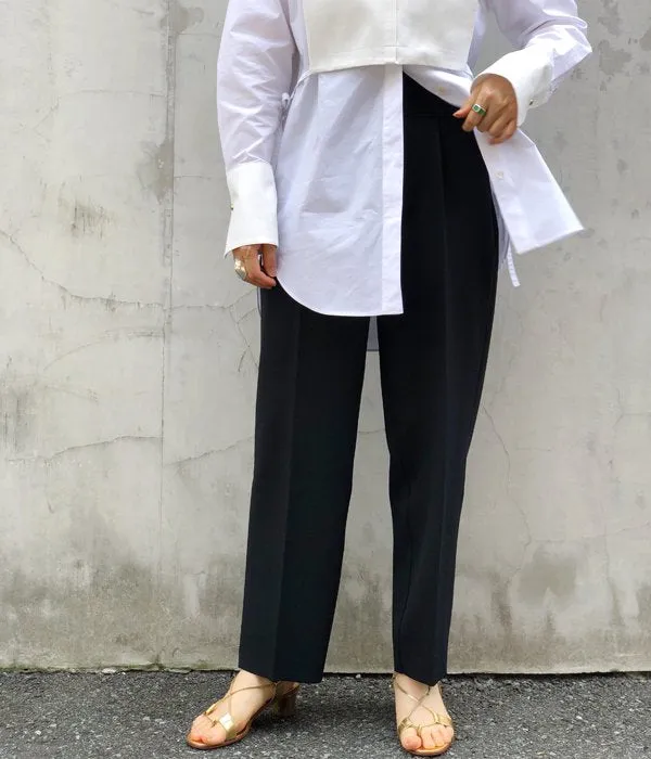 PHEENY/AMUNZEN HIGH WAIST TAPERED PANTS(BLACK)(1)