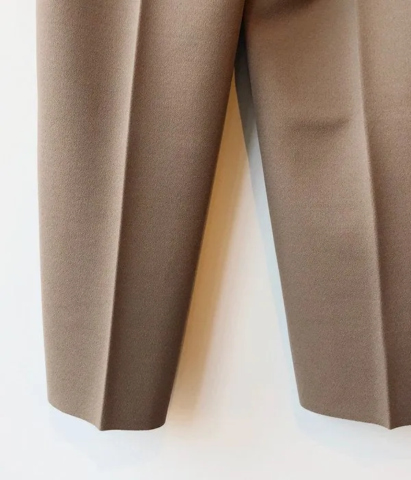 PHEENY/AMUNZEN HIGH WAIST TAPERED PANTS(KHAKI BROWN)