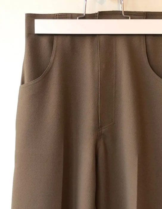 PHEENY/AMUNZEN HIGH WAIST WIDE PANTS(KHAKI BROWN)