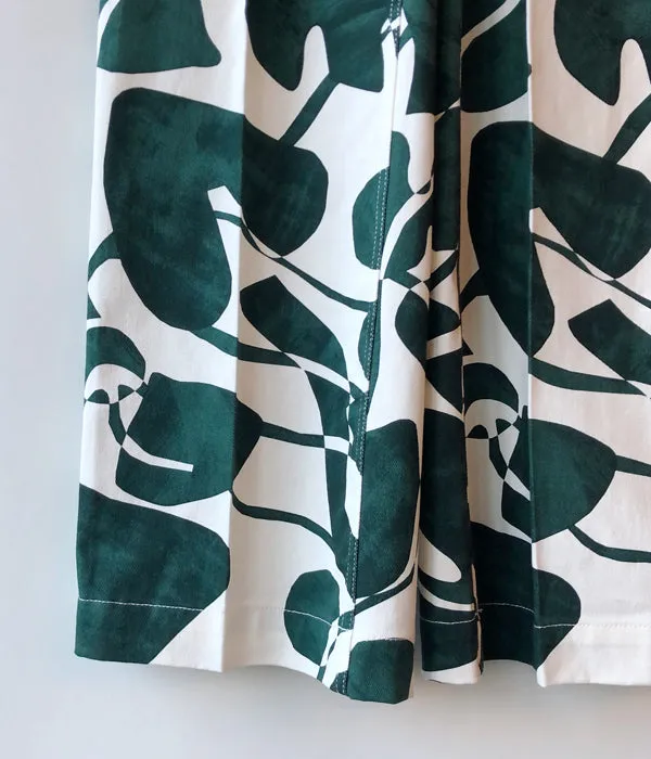 PHEENY/DRILL LEAF PRINT HIGH WAIST PANTS(GREEN)