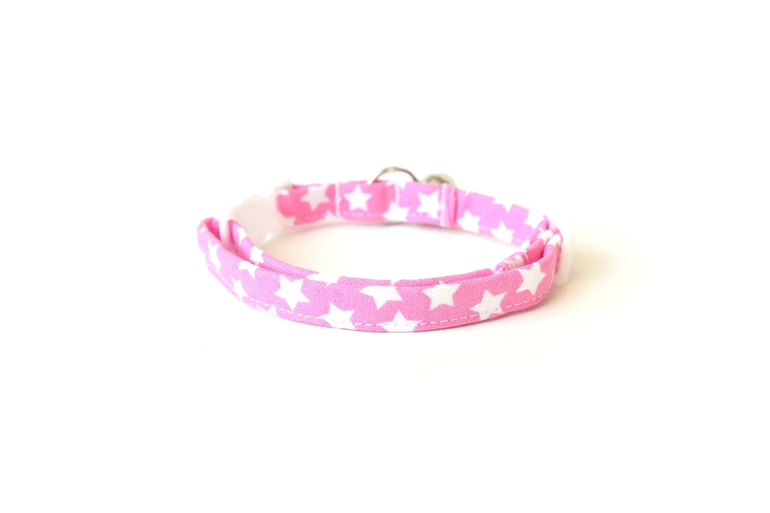 Pink & White Stars Cat Collar