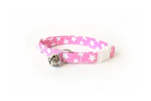 Pink & White Stars Cat Collar