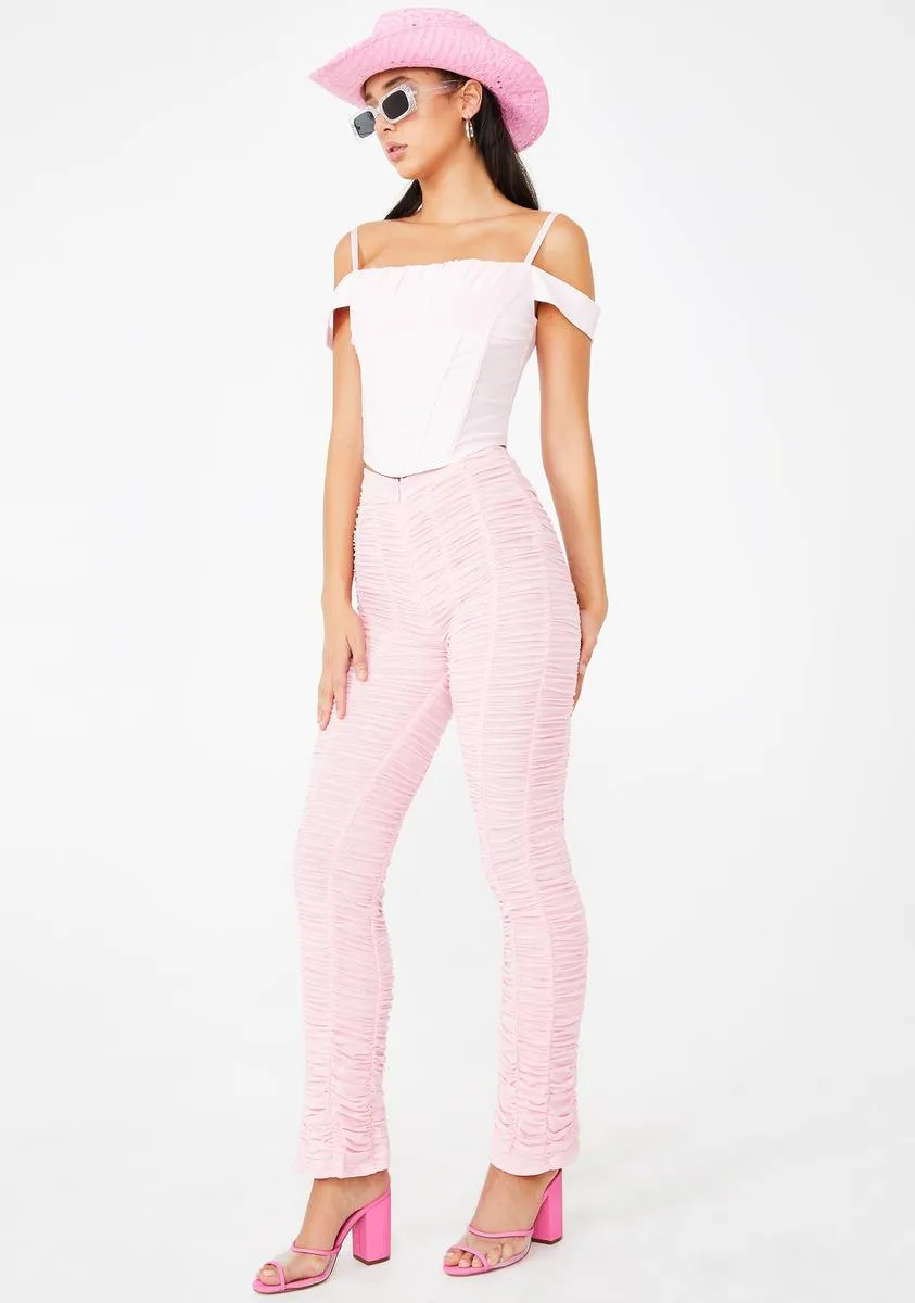 Pink Ophelia Ruched Pants