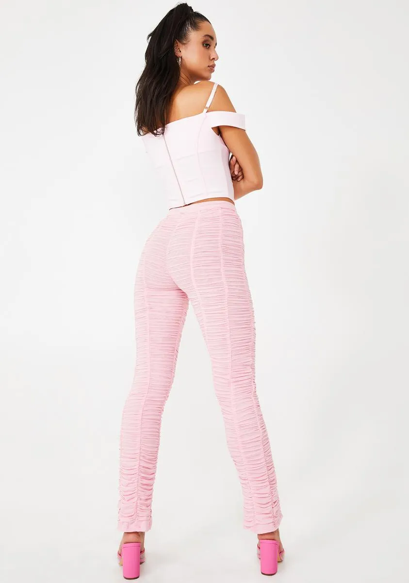 Pink Ophelia Ruched Pants