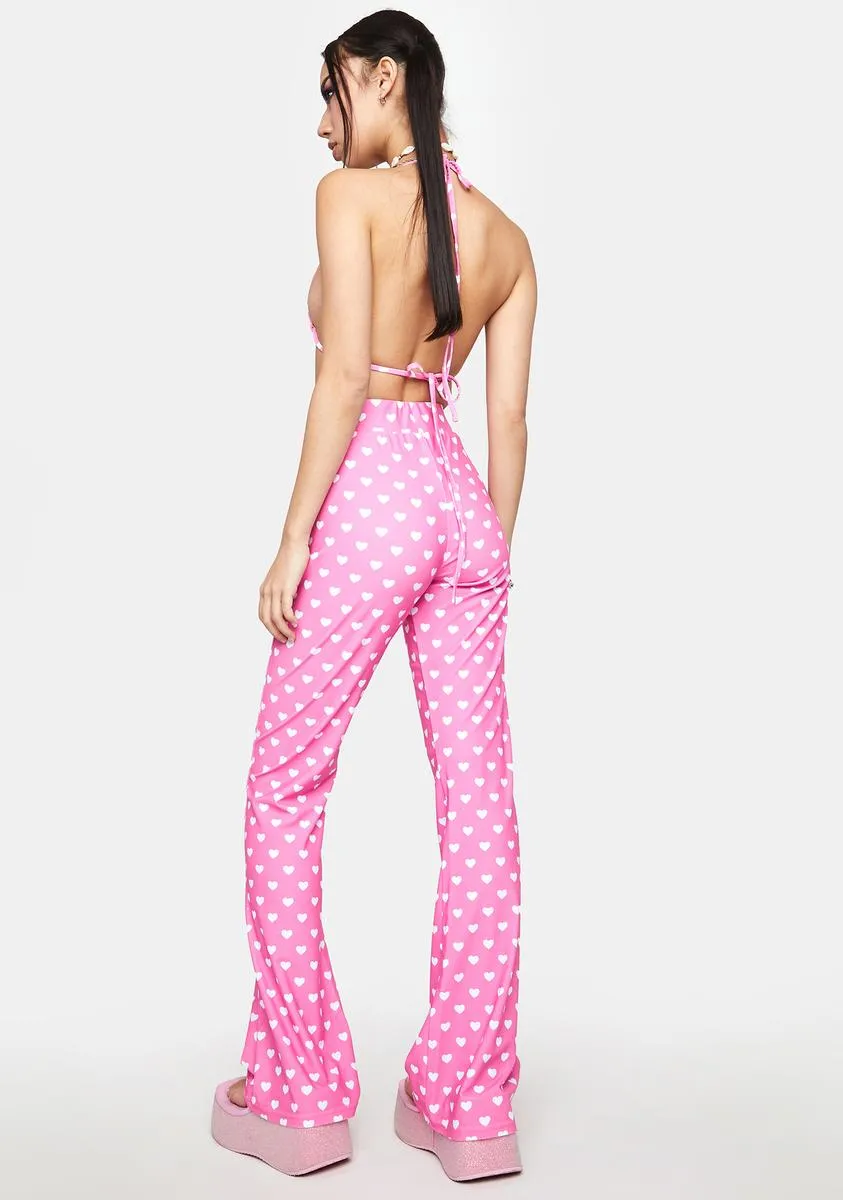 Pink Sweetheart Flare Pants