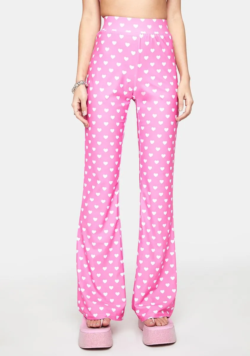 Pink Sweetheart Flare Pants