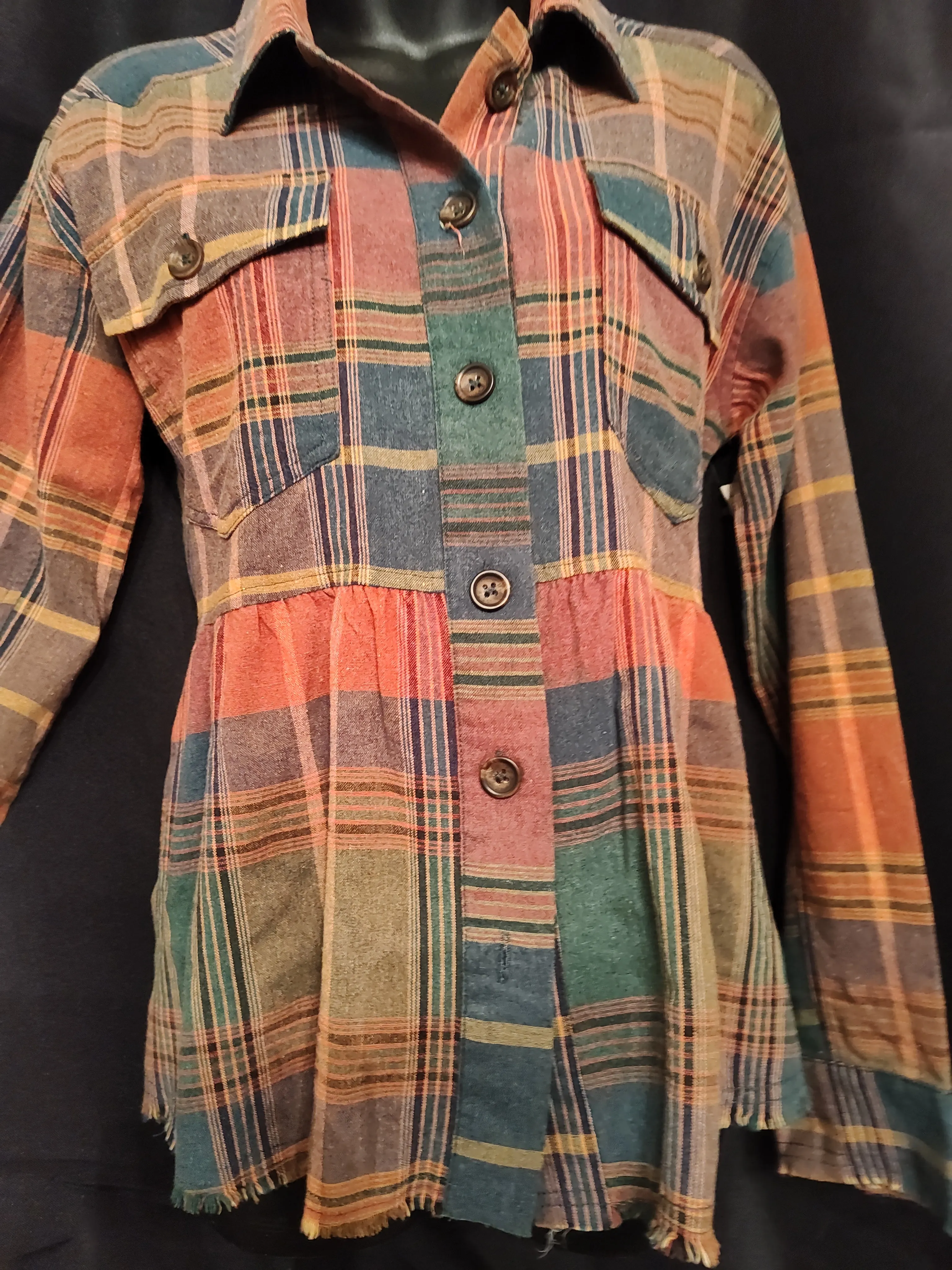 Plaid Peplum Shirt