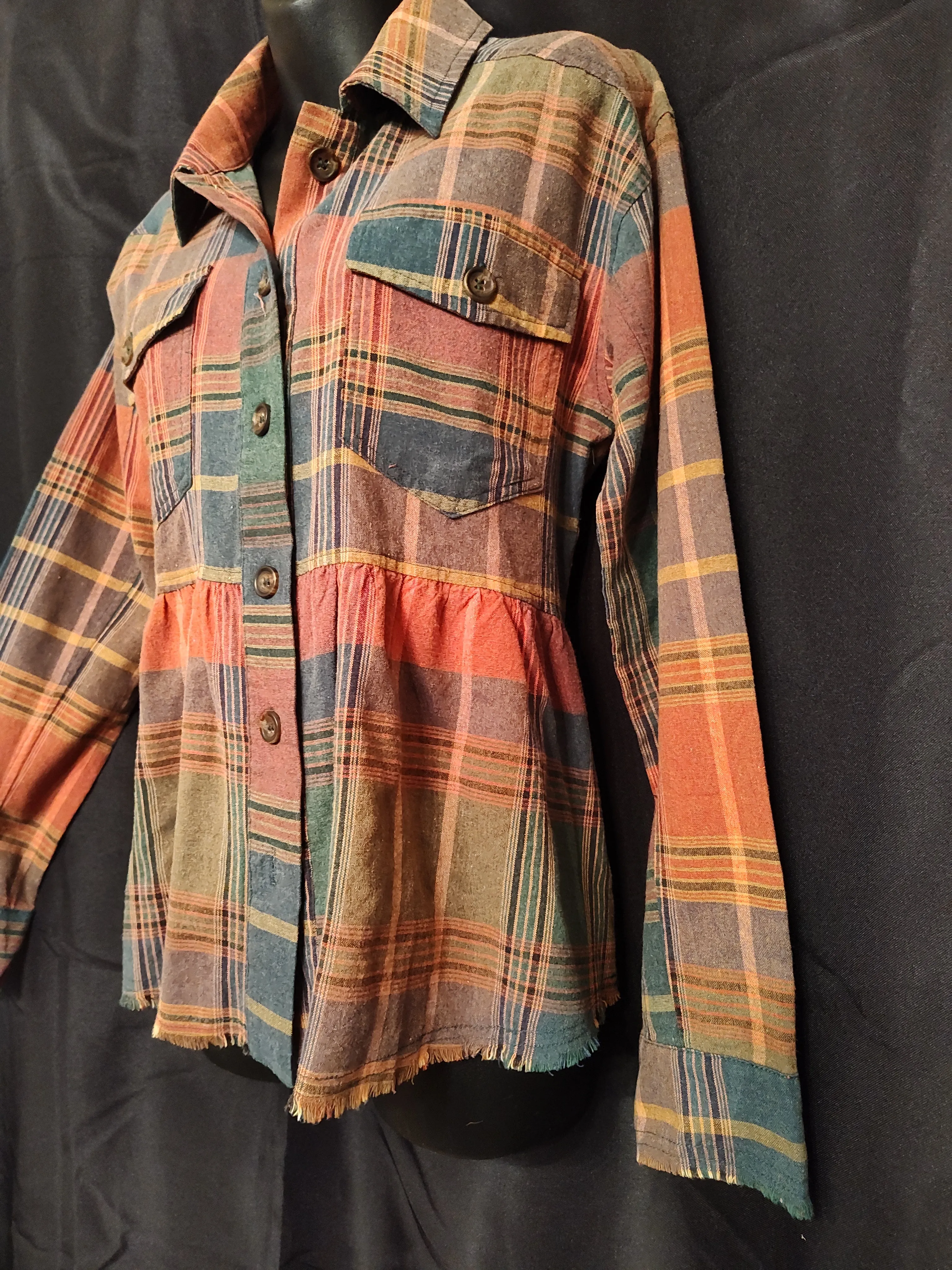 Plaid Peplum Shirt