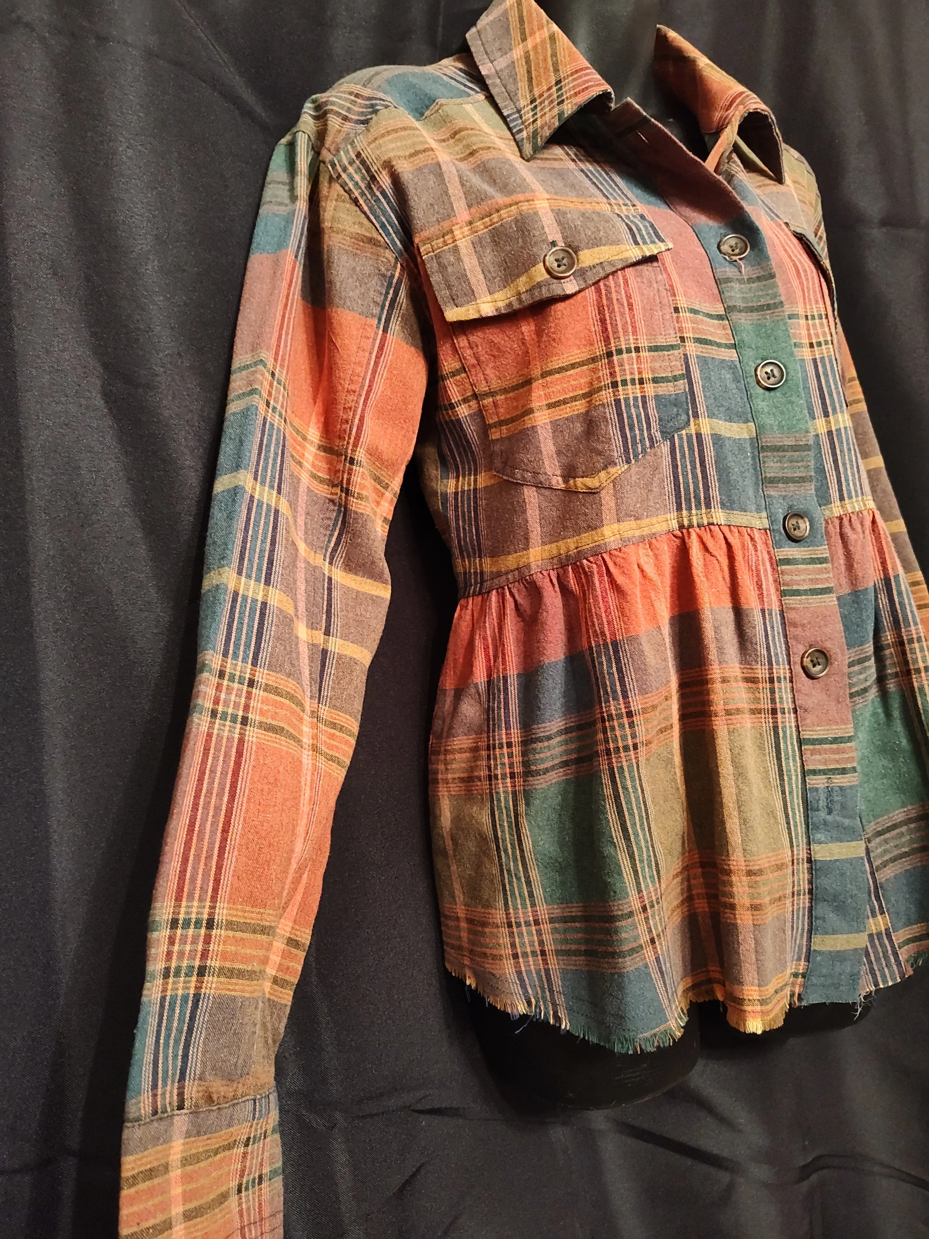 Plaid Peplum Shirt