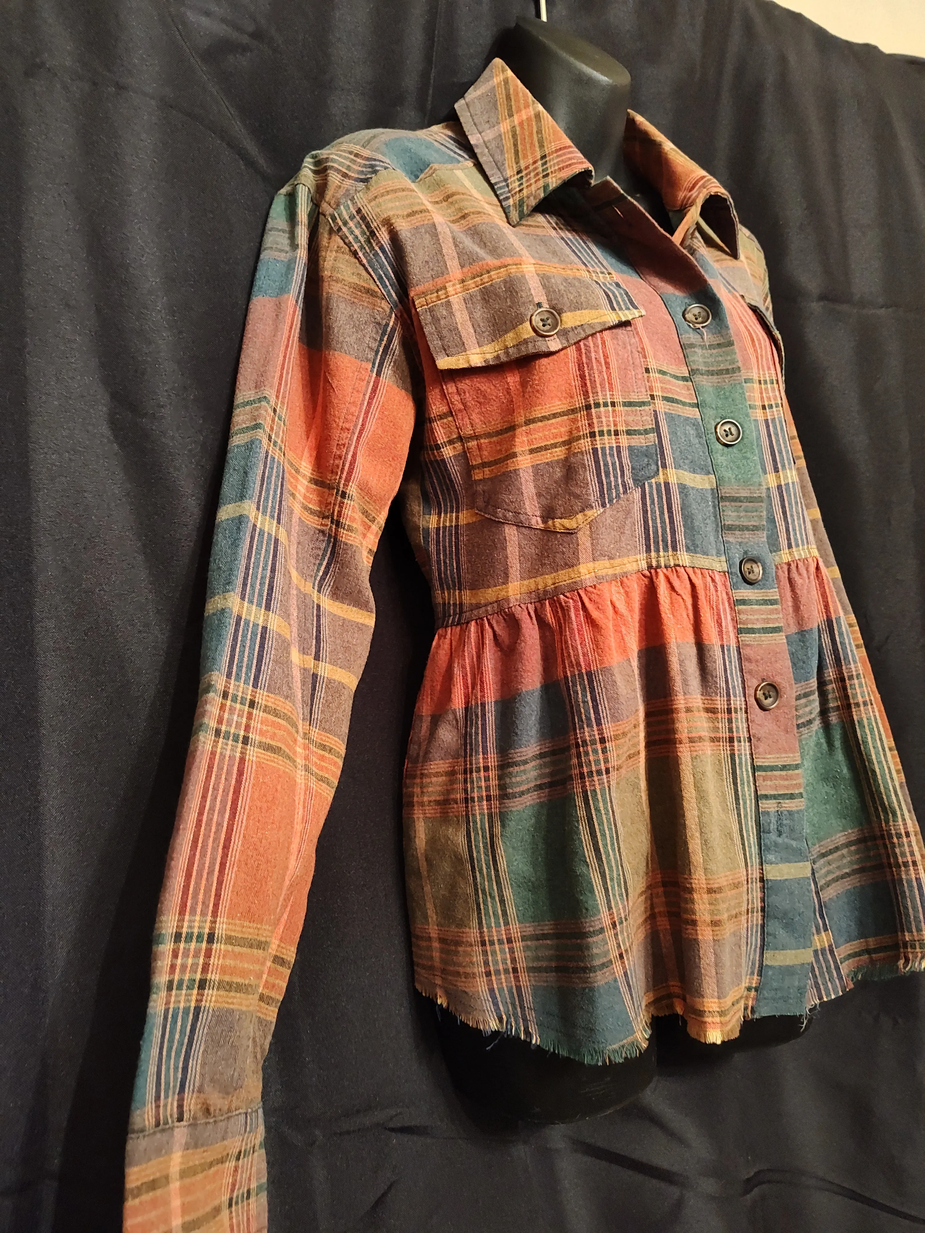 Plaid Peplum Shirt