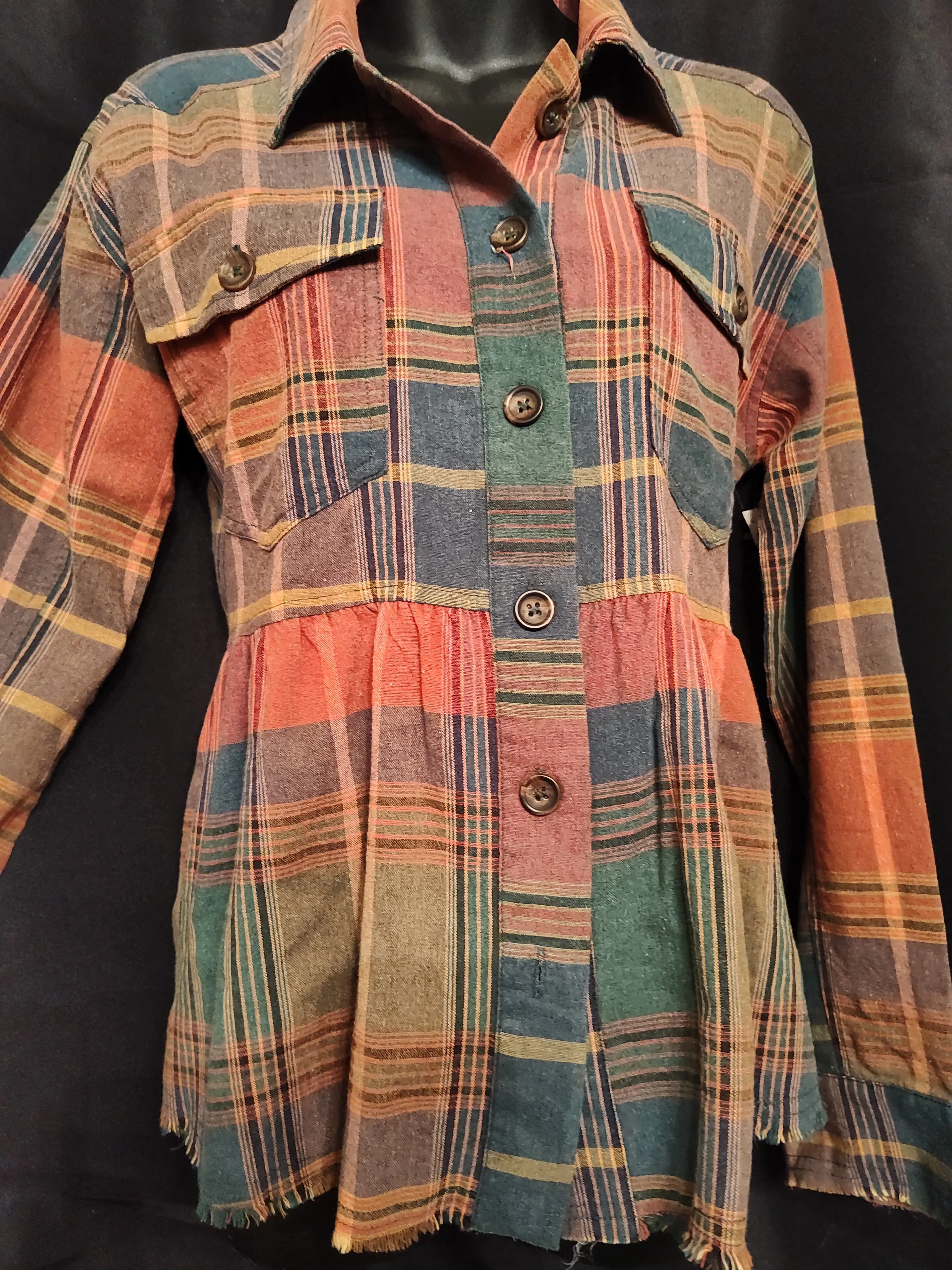 Plaid Peplum Shirt