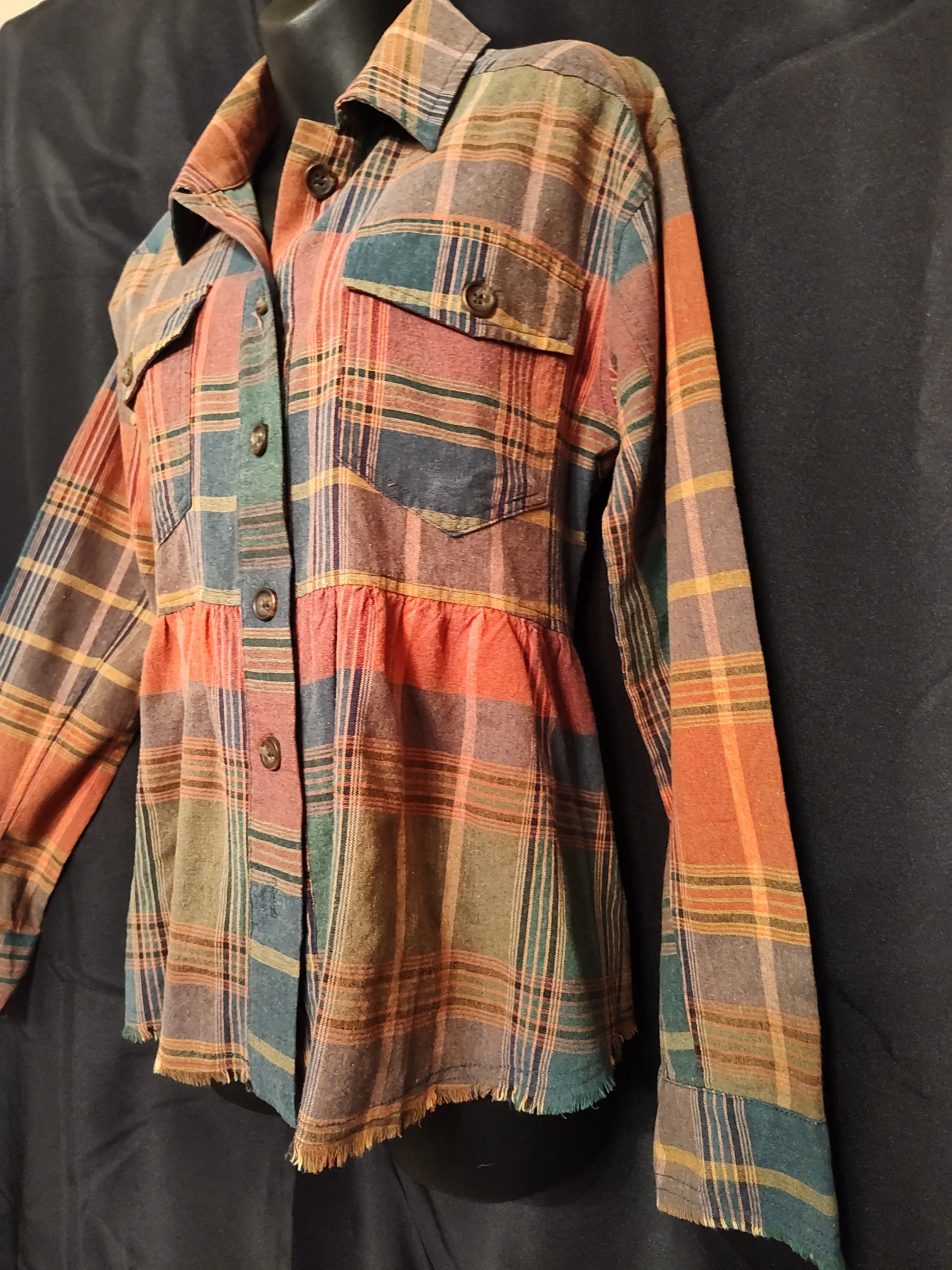 Plaid Peplum Shirt