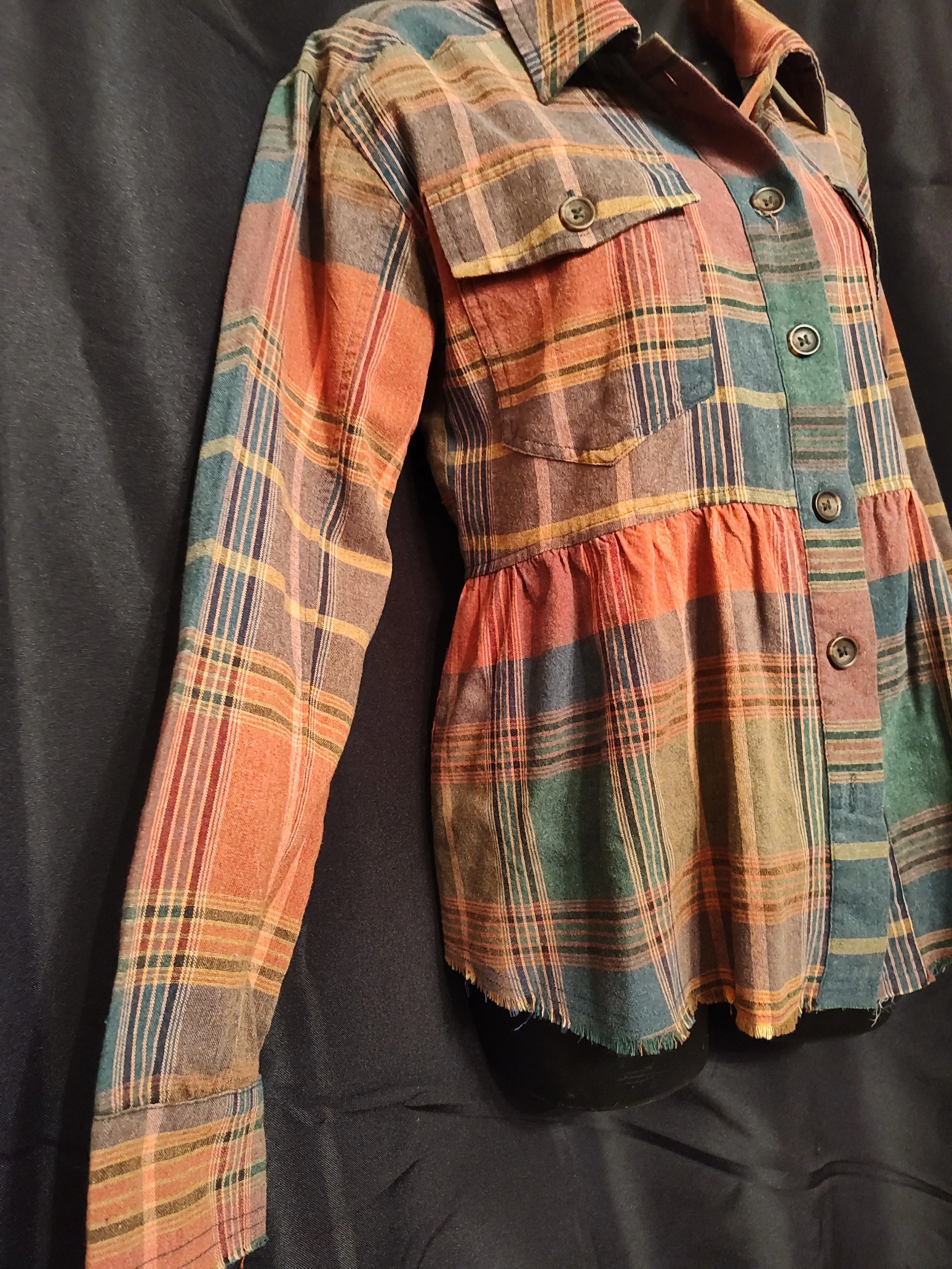 Plaid Peplum Shirt