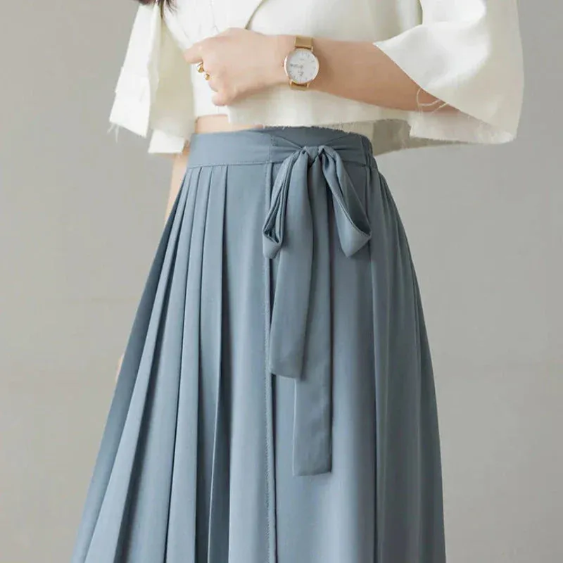 Pleated Chiffon High Waist Pants