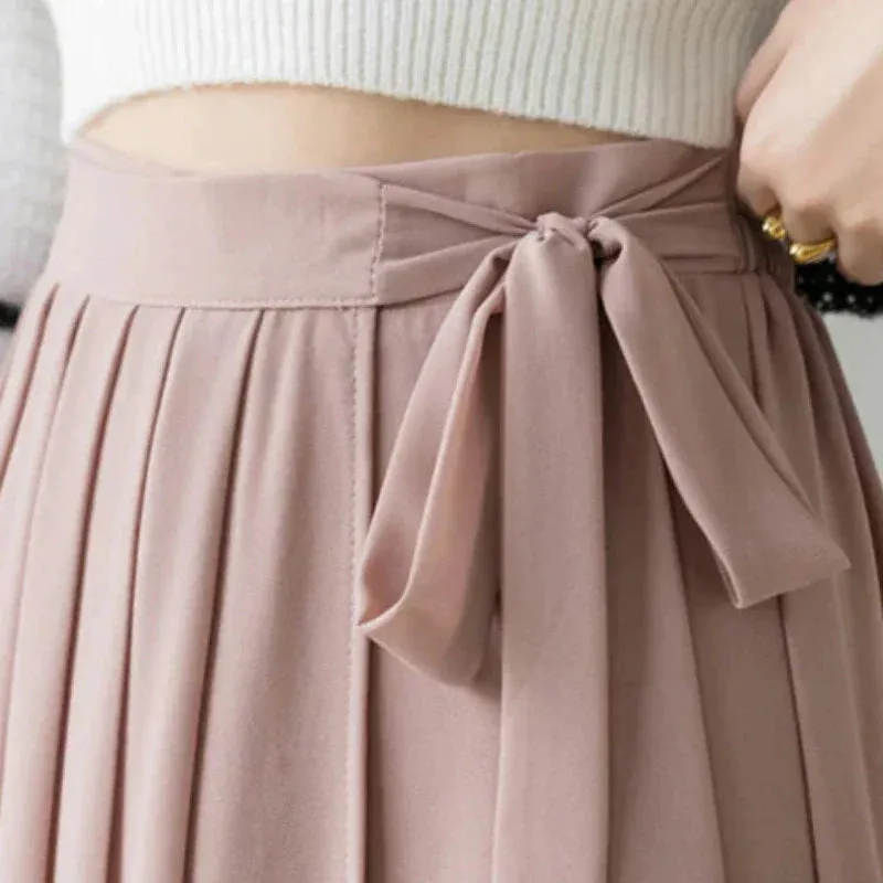Pleated Chiffon High Waist Pants