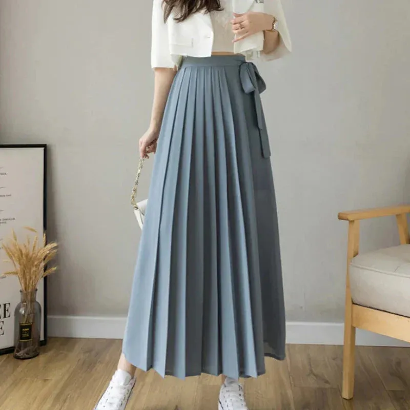 Pleated Chiffon High Waist Pants