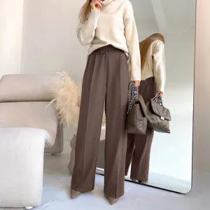 Pleated Wide Leg Belted Pants